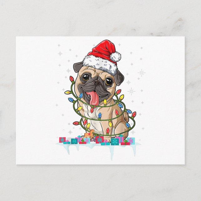 Árbol de Navidad Pug enciende a Papá Noel (Anverso)