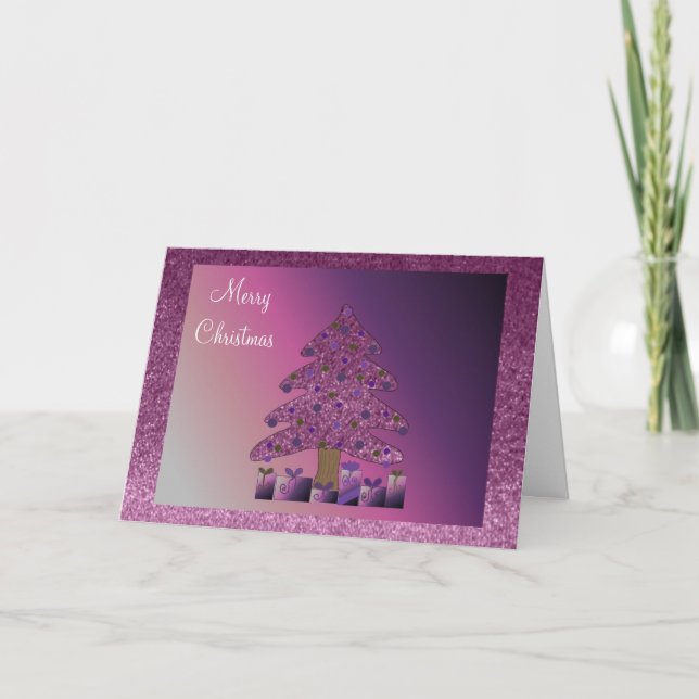 Árbol de Navidad Purple Faux Purpurina (Anverso)