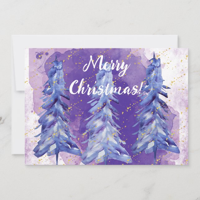 Árbol de Navidad Purpura Copos de Nieve Dorados (Anverso)