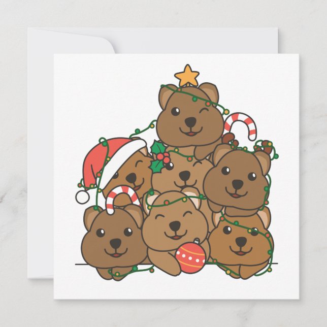 Árbol de Navidad Quokka Invitación Divertida de Na (Anverso)