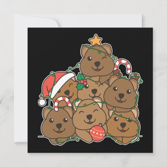 Árbol de Navidad Quokka Invitación Divertida de Na (Anverso)
