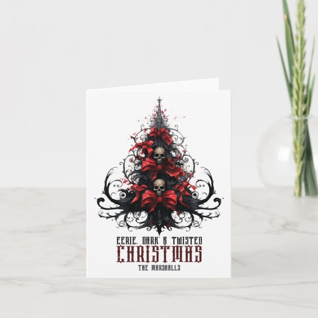 Árbol de Navidad Retorcido Oscuro y Siniestro Crán (Anverso)