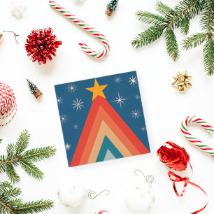 Árbol de Navidad Retro Groovy Rojo y Azul Minimali
