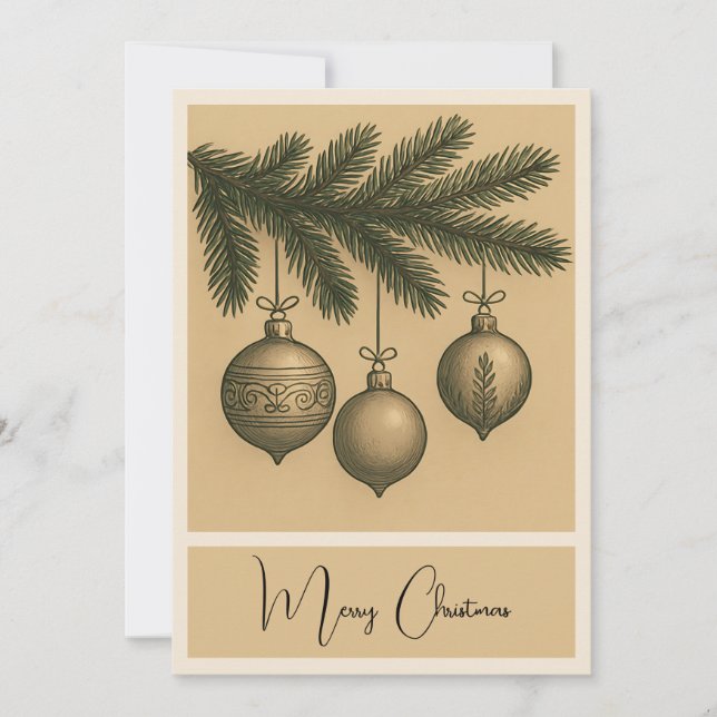 Árbol de Navidad Retro Simple y de Moda Rústico  (Anverso)