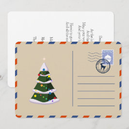 Árbol de Navidad Retro Vintage Personalizado Tarje