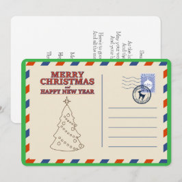 Árbol de Navidad Retro Vintage Personalizado Tarje