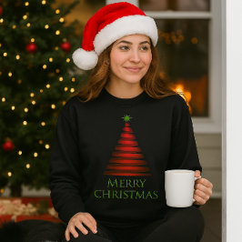 Árbol de Navidad Rojo con camisa negra