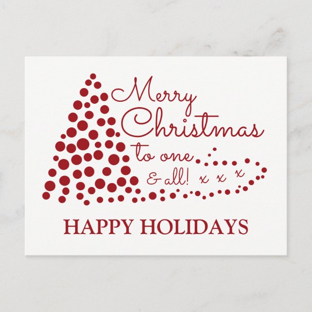 Árbol de Navidad Rojo, Feliz Día de Navidad (Anverso)