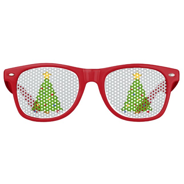 Árbol de Navidad Rojo Lentes gafas de sol/ sombras (Anverso)