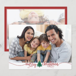 Árbol de Navidad Rojo Verde 2 Foto con Letra Scrip