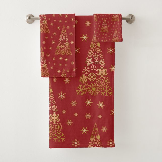 Árbol de Navidad Rojo y Oro Elegante (In situ)