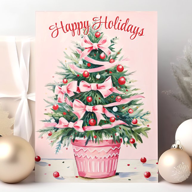 Árbol de Navidad Rosa Felices Fiestas (Subido por el creador)