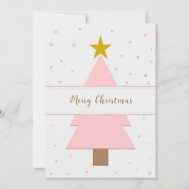 Árbol de Navidad rosa solo con estrella dorada