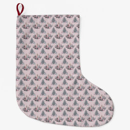 Árbol de Navidad rosa y calcetines de Navidad con 