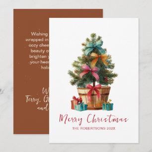 Árbol de Navidad Rústico con Lazos Coloridos