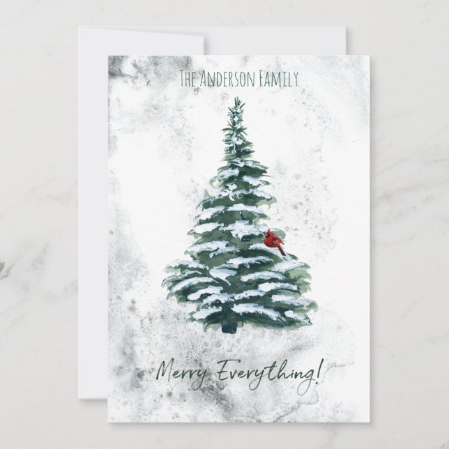 Árbol de Navidad rústico de acuarela de granja cam (Anverso)