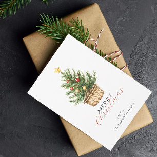 Árbol de Navidad Rústico en Cesta Plano