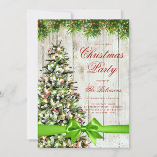 Árbol de Navidad Rústico Invitar Menú de programa