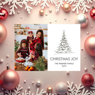 Árbol de Navidad sencillo familia foto de Navidad