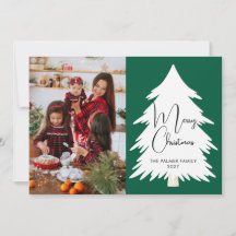 Árbol de Navidad sencillo familia foto de Navidad