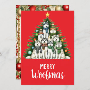 Árbol de Navidad Siberian Husky Merry Woofmas