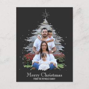 Árbol de Navidad Silueta Foto Gris Trendy