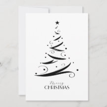 Árbol de Navidad simple dibujado a mano en blanco