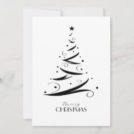 Árbol de Navidad simple dibujado a mano en blanco 
