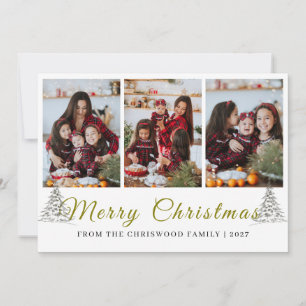 Árbol de Navidad simple Feliz Navidad familia 3 fo