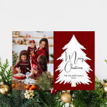 Árbol de Navidad simple Feliz Navidad foto familia