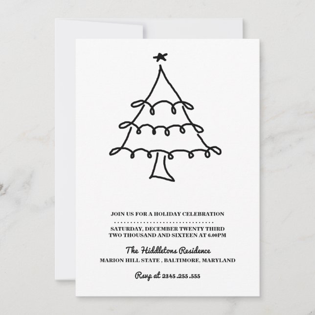 Árbol de Navidad Simple Minimalista Fiesta Navideñ (Anverso)