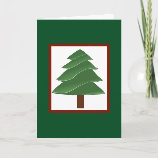 Árbol de navidad simple - Tarjeta de cosecha (Anverso)
