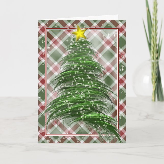 Árbol de Navidad sobre verde rojo y blanco (Anverso)