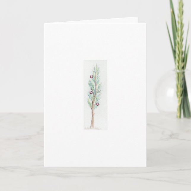 Árbol de Navidad solitario (acuarela) (Anverso)