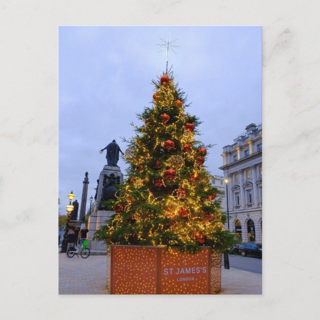 Árbol de Navidad, St James, postal de Londres (Anverso)