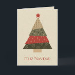 Arbol de Navidad Tarjeta de Felicitacion.<br><div class="desc">Feliz Navidad. Christmas card in Spanish. Tarjeta de felicitacion en Español. Desea a tus seres queridos una Feliz Navidad y Prospero Año Nuevo en este 2016/2017 con esta tarjeta de felicitacion vintage con un arbol de Navidad. Personaliza esta tarjeta agregando tu propio mensaje.</div>