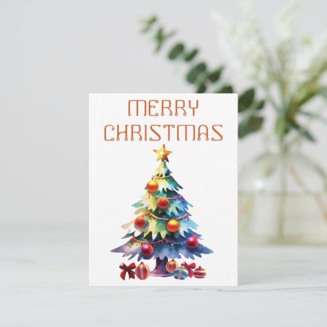 Árbol de Navidad - Tarjeta de Navidad (Anverso de pie)