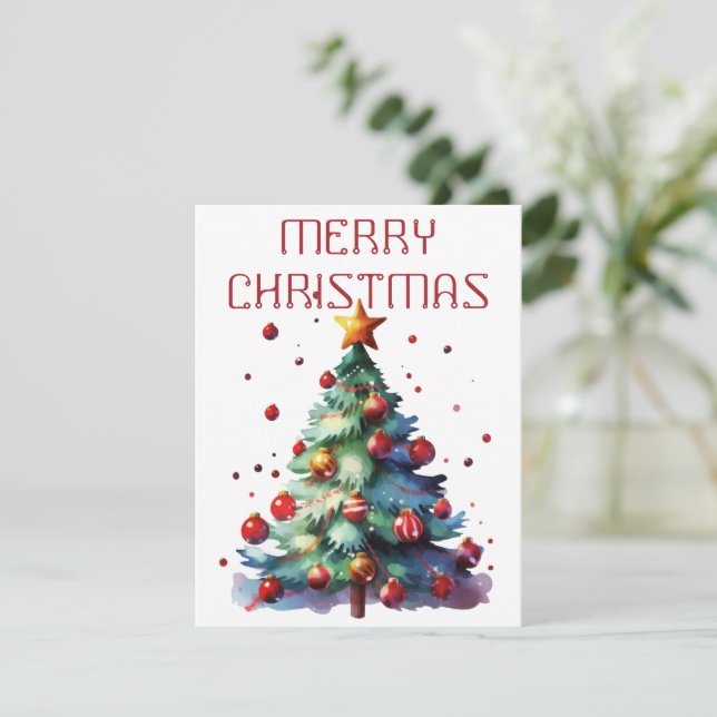 Árbol de Navidad - Tarjeta de Navidad (Anverso de pie)
