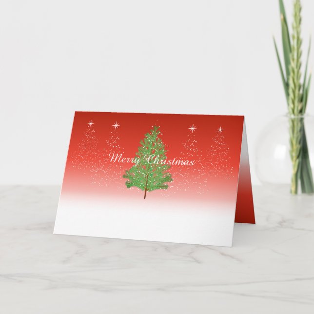 Árbol de Navidad Tarjeta de vacaciones plegada (Anverso)