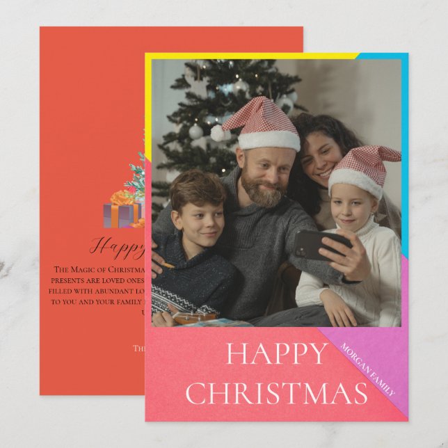 Árbol de Navidad | Tarjeta fotográfica de vacacion (Anverso / Reverso)