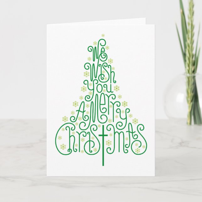 Árbol de navidad tipográfico verde (Anverso)