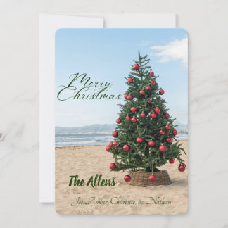 Árbol de Navidad Tropical Beach |Tarjeta fotográfi