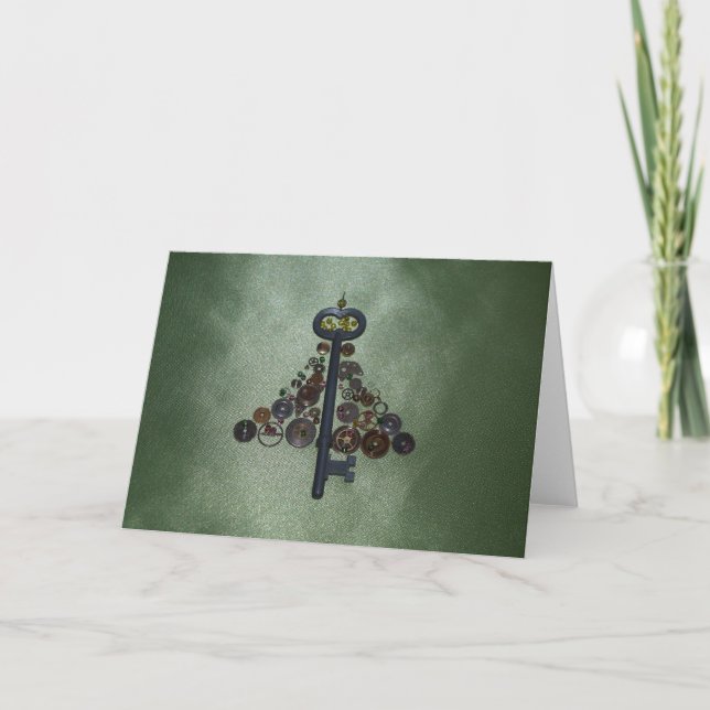Árbol de navidad verde de Steampunk (Anverso)
