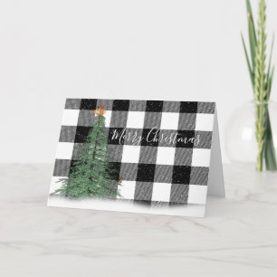 Árbol de Navidad verde en tarjeta de reposición