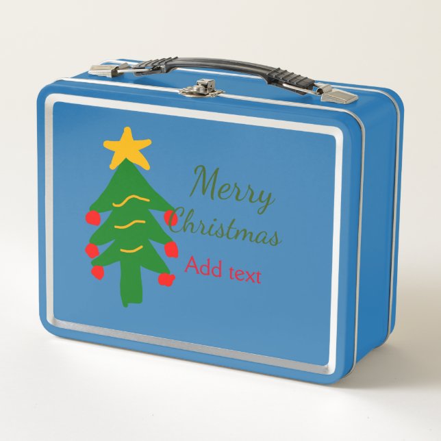 Árbol de navidad verde rojo alegre nombre de agreg (Anverso)