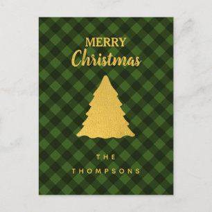 Árbol de navidad verde y negro de búfalo verde y n