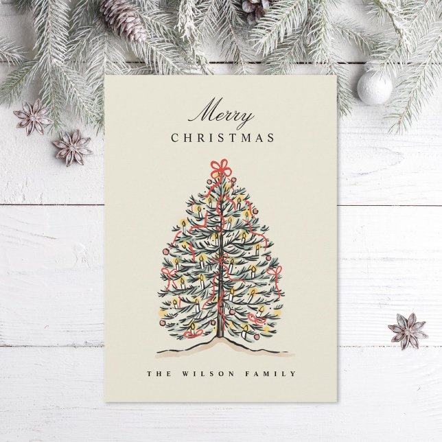 Árbol de Navidad victoriano con acuarela ilustrada (Subido por el creador)