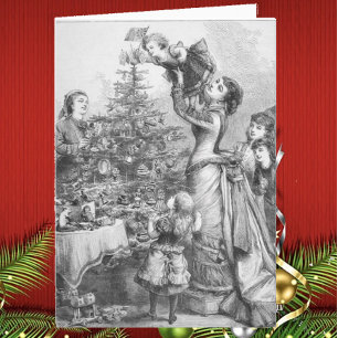 Árbol de Navidad Victoriano Familia Antigüedad Vac