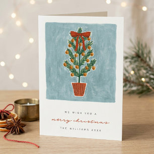 Árbol de Navidad vintage dibujado a mano