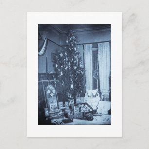 Árbol de Navidad vintage en Navidades por la mañan